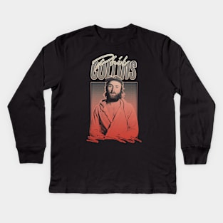 Phil Collins /// Retro Design Kids Long Sleeve T-Shirt